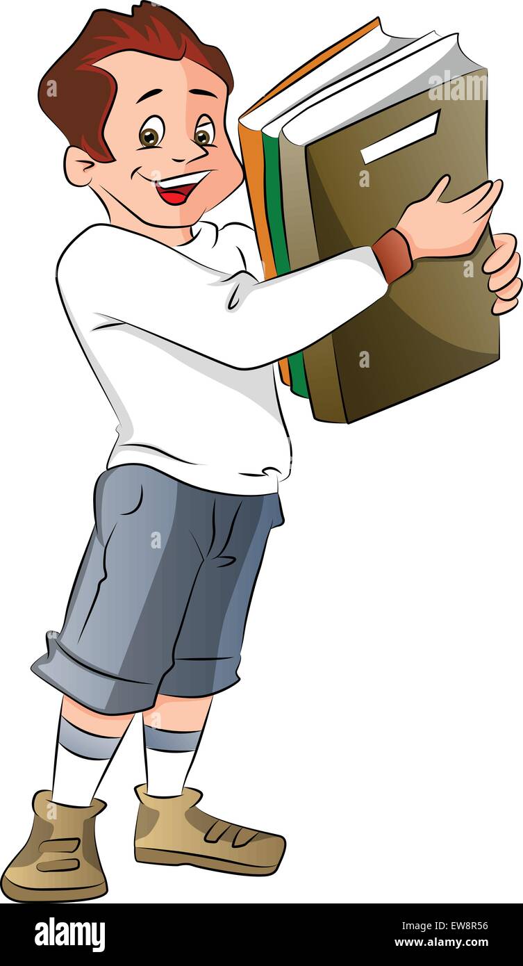 Man Holding Record Books, vector illustration Stock Vector Image & Art ...