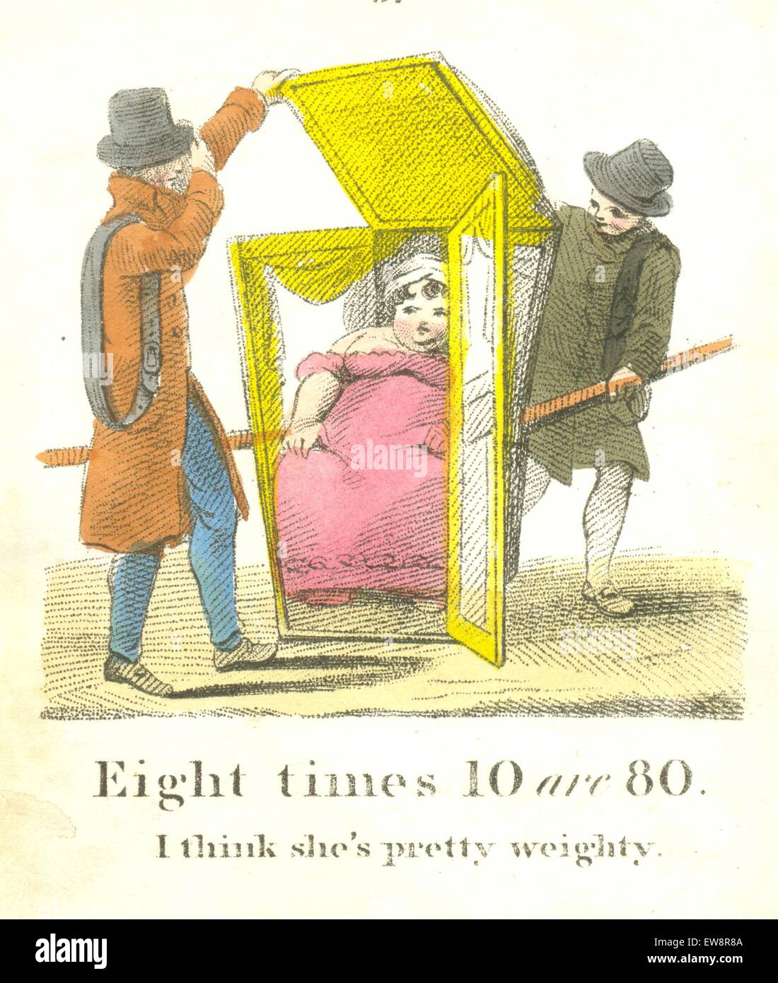 Handcoloured early 19th century image from learning tables Stock Photo