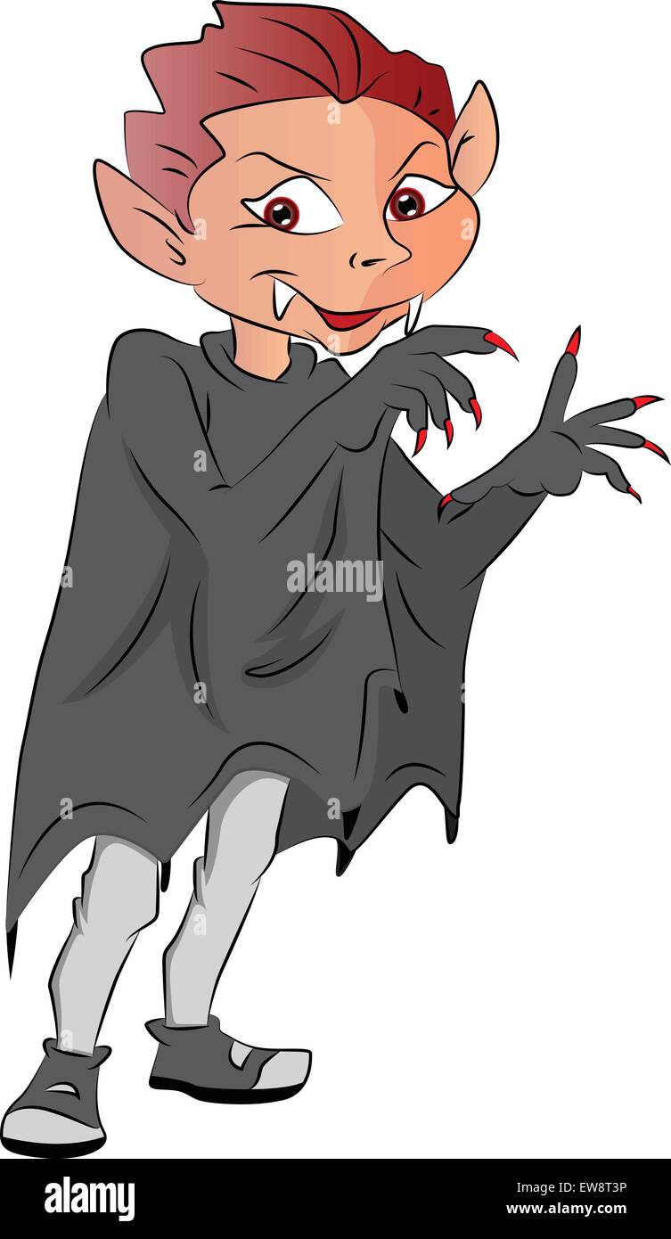 Boy in a Vampire Costume, vector illustration Stock Vector