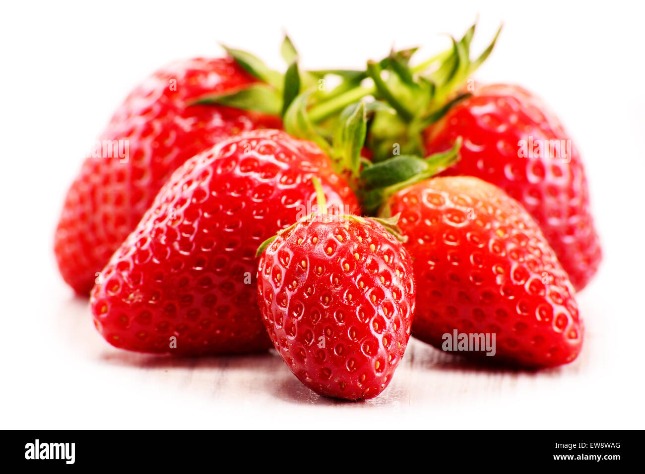 Fresh organic strawberries isolated on white background Stock Photo - Alamy