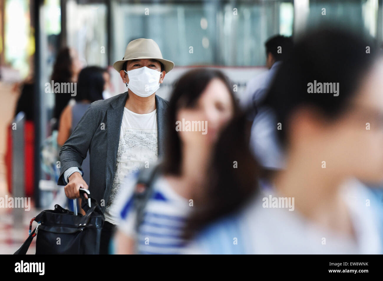 Bangkok, Thailand. 20th June, 2015. A traveller is seen wearing facial