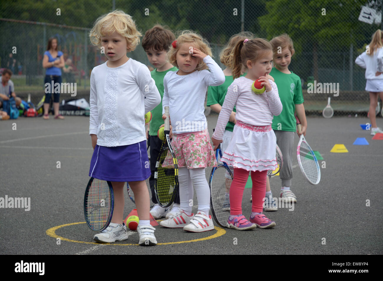 Picture shows members of the Wimbledon Junior Tennis Initiative (WJTI