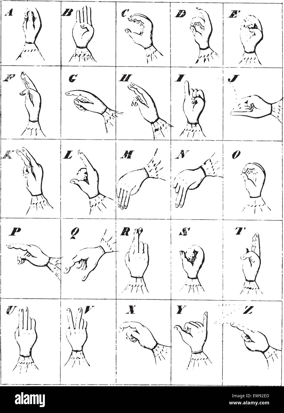 American manual sign language Stock Vector Images Alamy