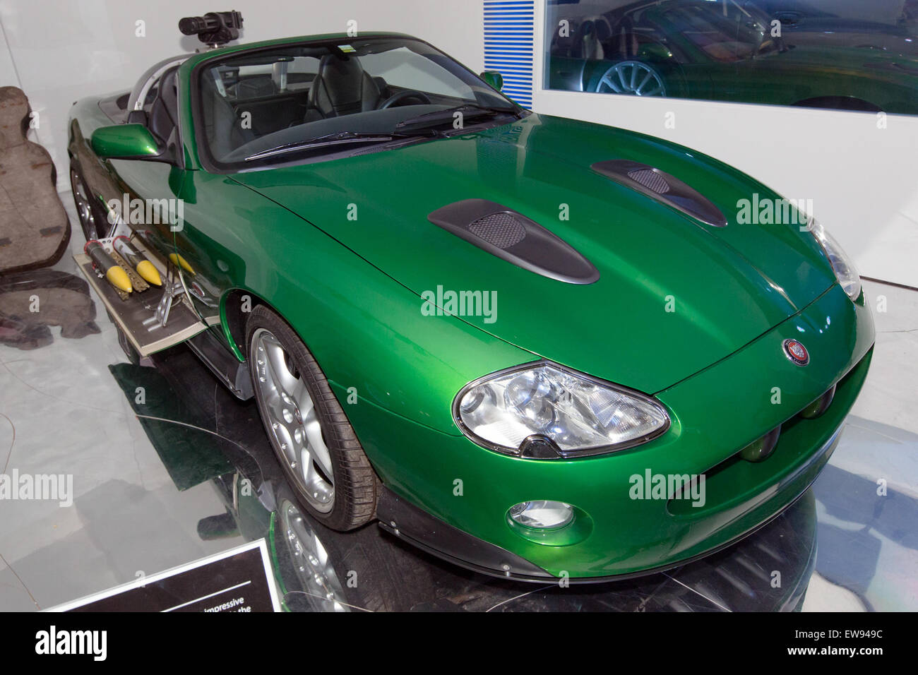 Jaguar XKR (Die Another Day) front-right National Motor Museum, Beaulieu Stock Photo