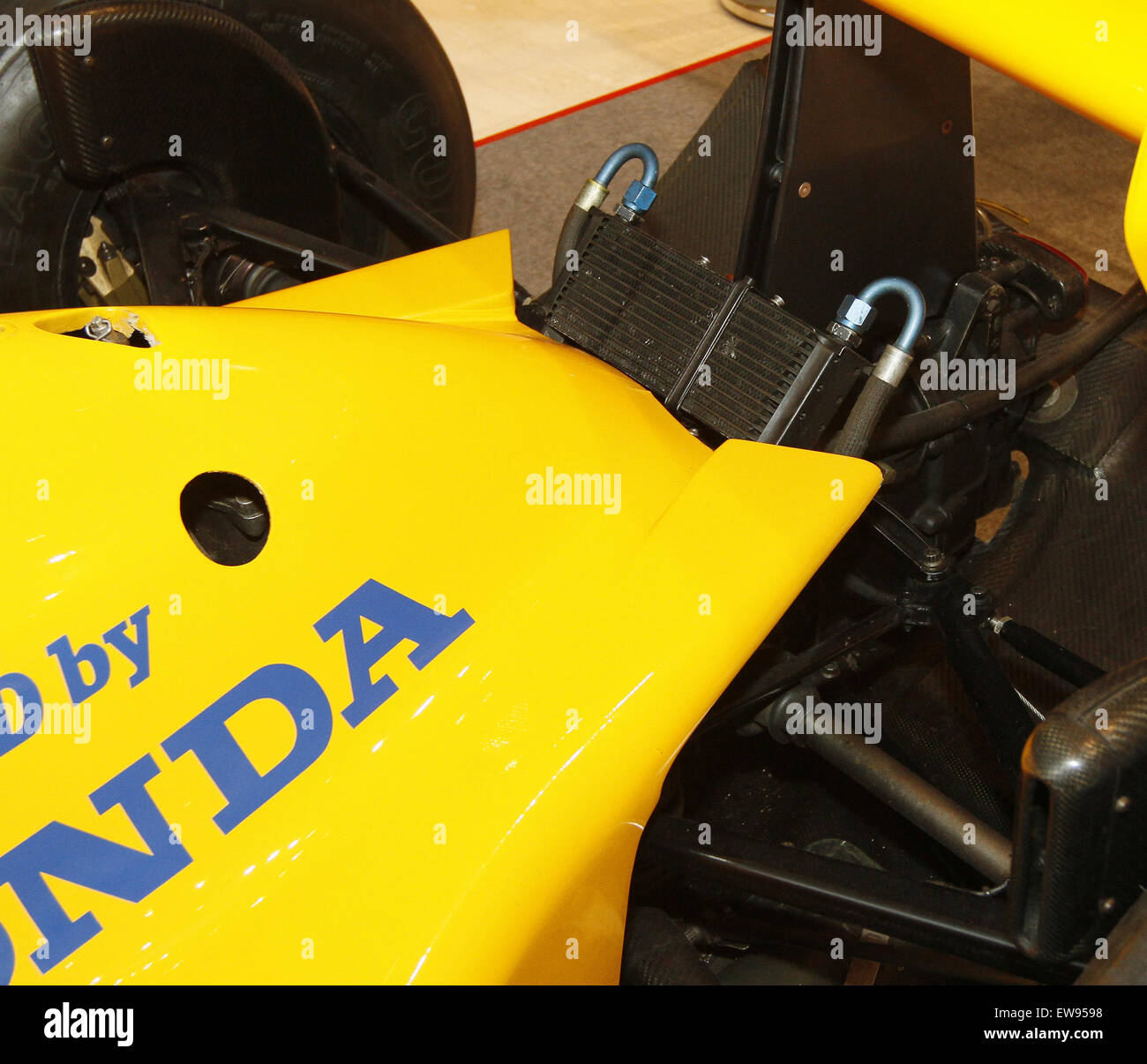 The rear radiator of the Lotus 99T, displayed at the 2010 Pavilion Pit ...