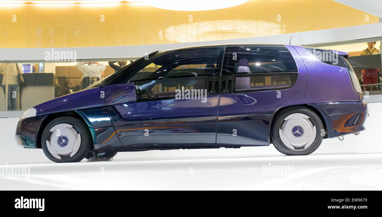 The left view of the Mercedes-Benz F100, displayed at the Mercedes-Benz ...