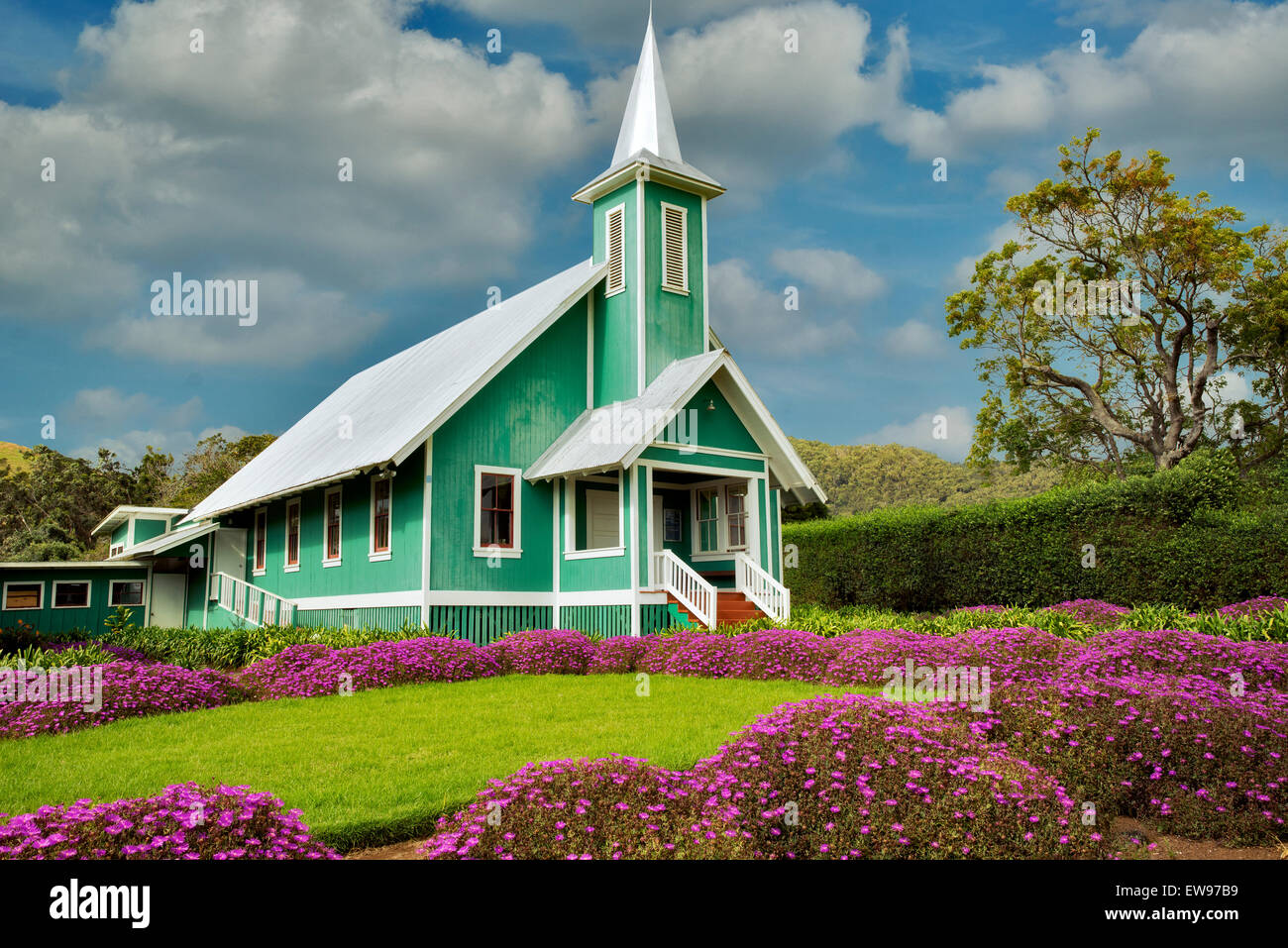 Keola Mauloa Church. Waimea, Hawaii, The Big Island Stock Photo