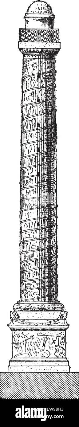 Trajan Column Drawing Background trajans column Stock Vector Images - Alamy