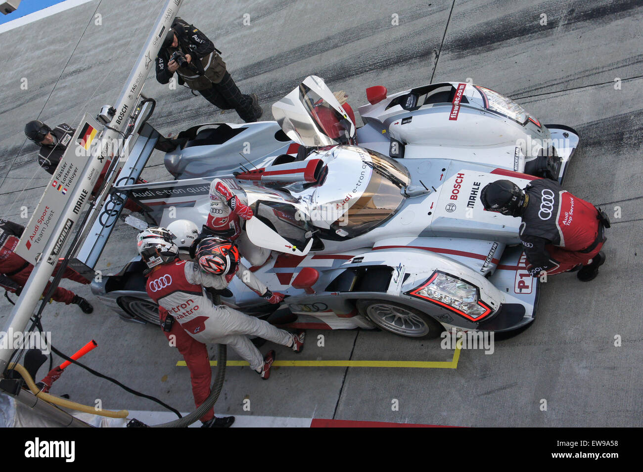Audi Sport Team Joest pit stop practice (no1) 2012 WEC Fuji Stock Photo