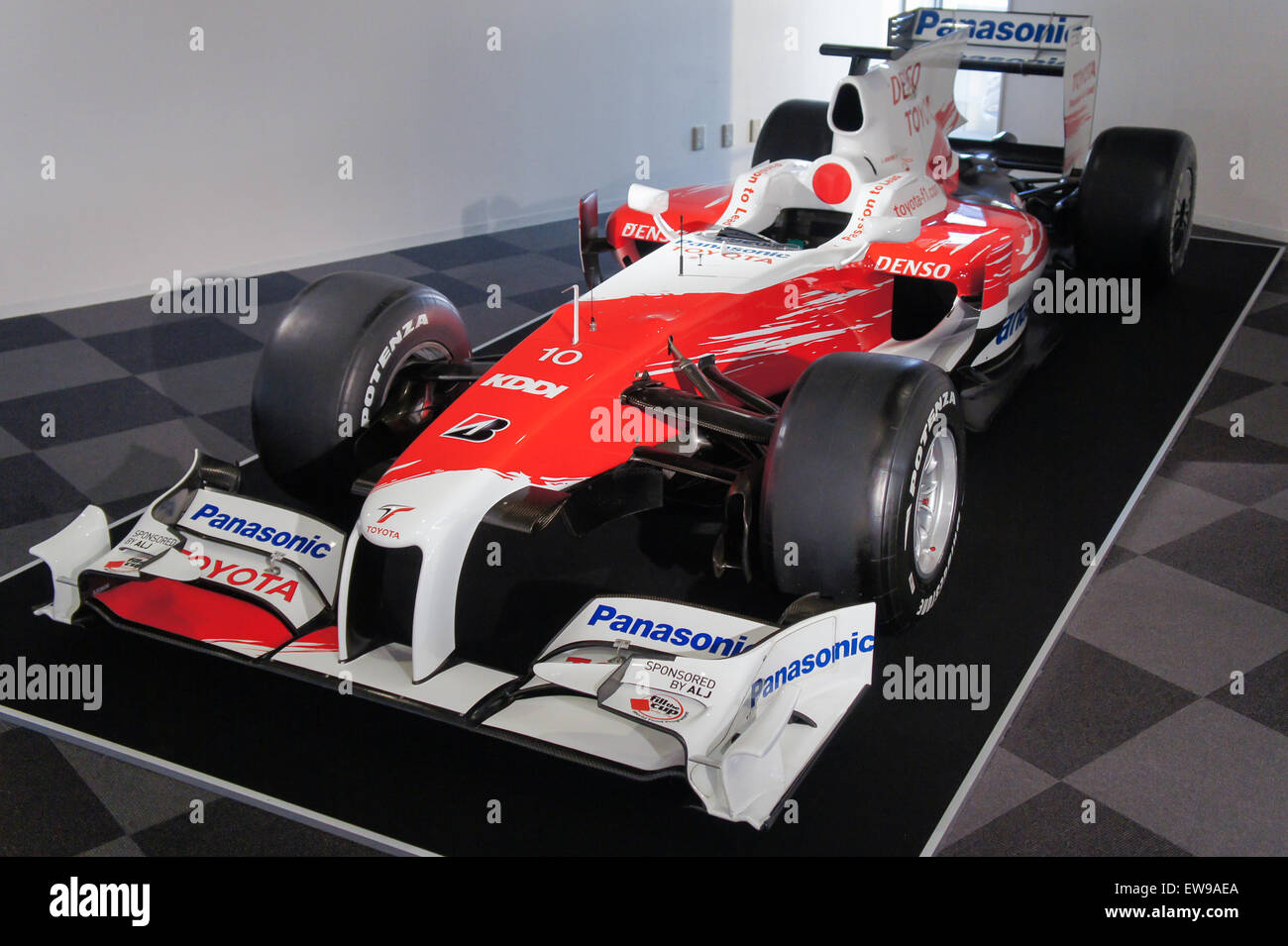 The Toyota TF109, driven by Kamui Kobayashi, is showcased at the