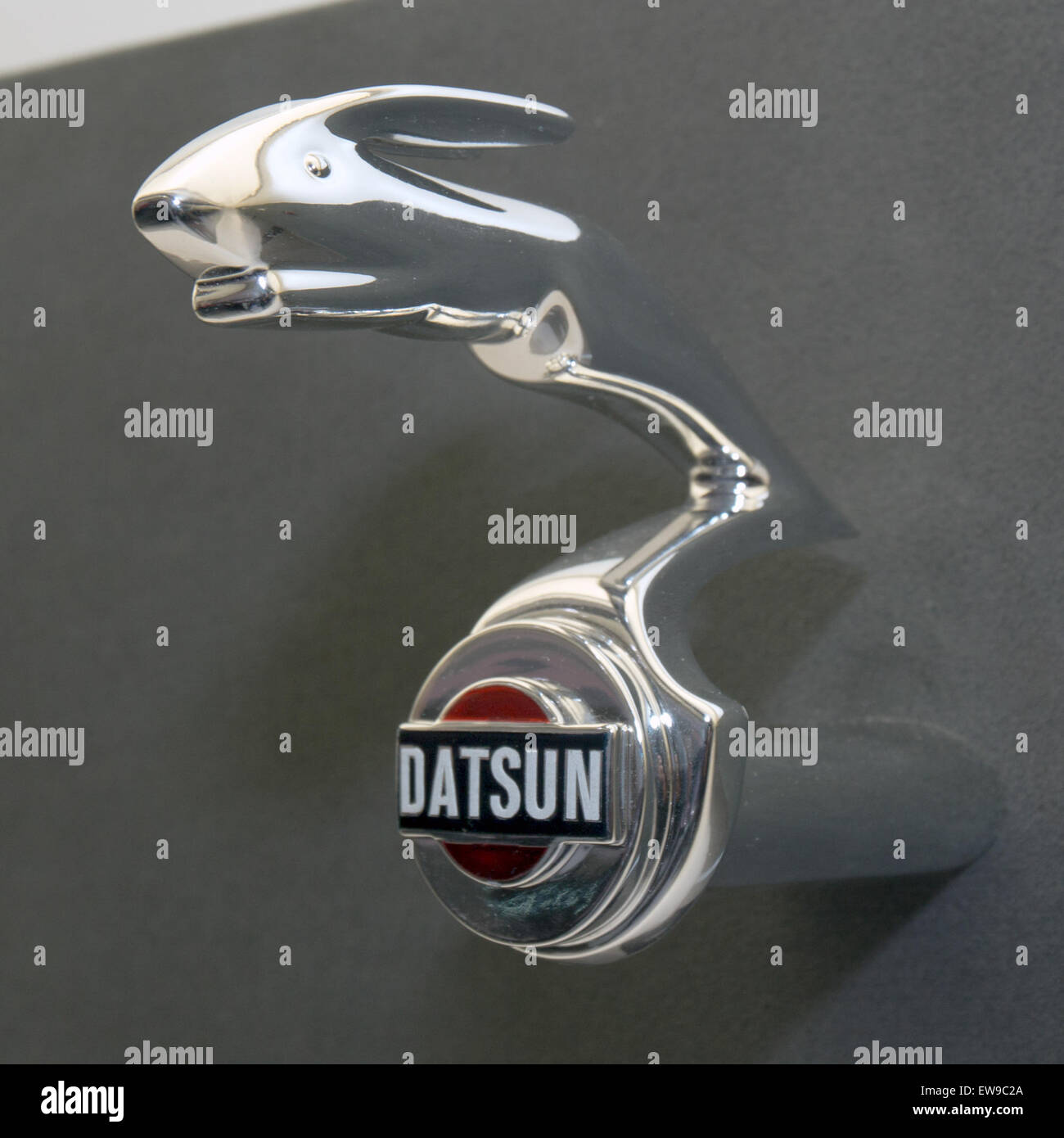 Datsun 14 hoodornament 2013 Tokyo Motor Show Stock Photo