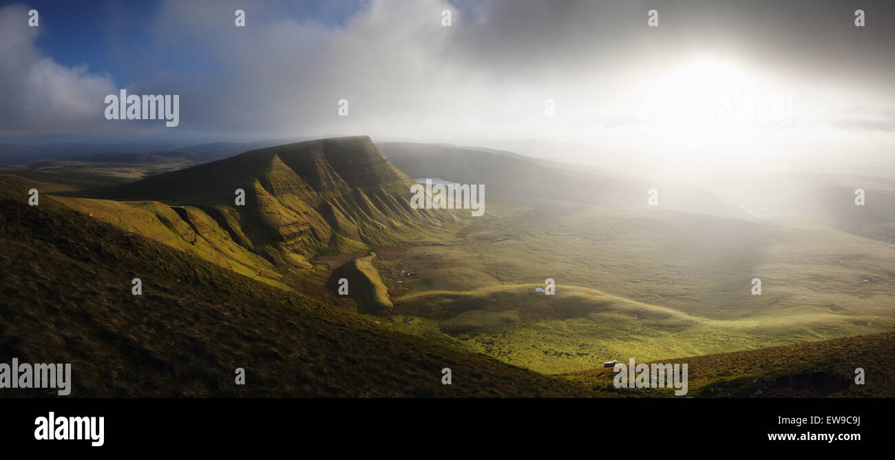 Picws Du from Fan Foel. The Black Mountain. Brecon Beacons National Park. Carmarthenshire. Wales. UK. Stock Photo