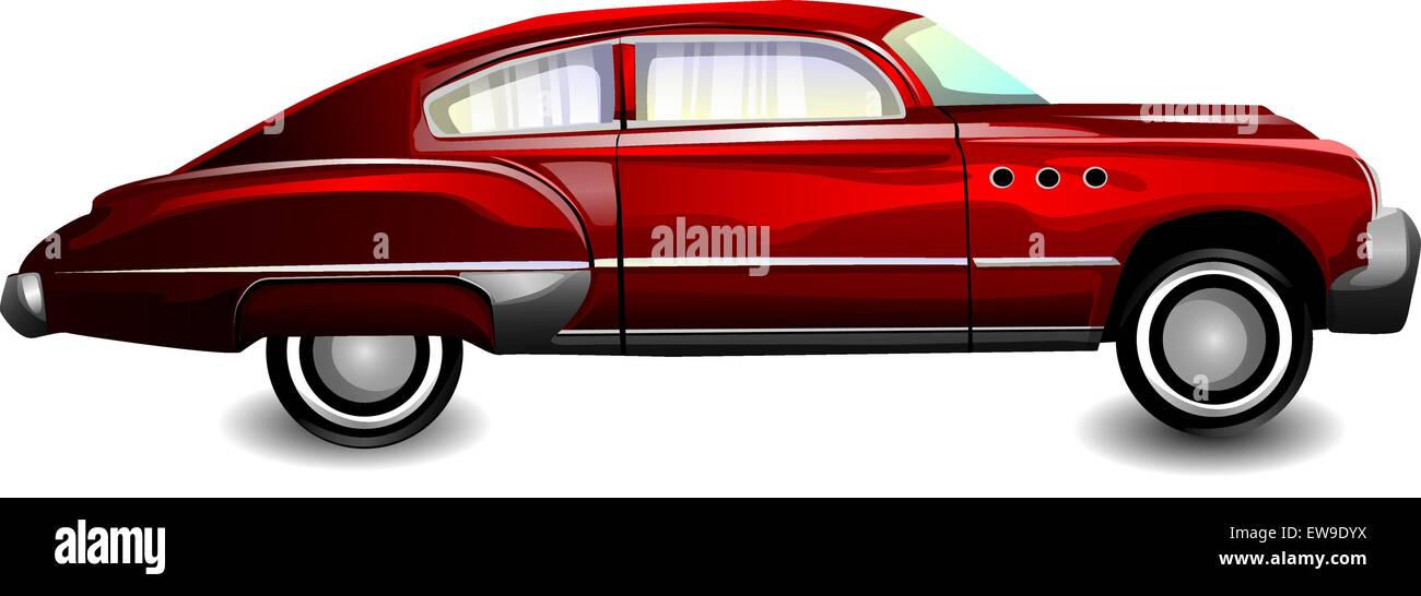 Classic sports car coupe red Stock Vector Images - Alamy