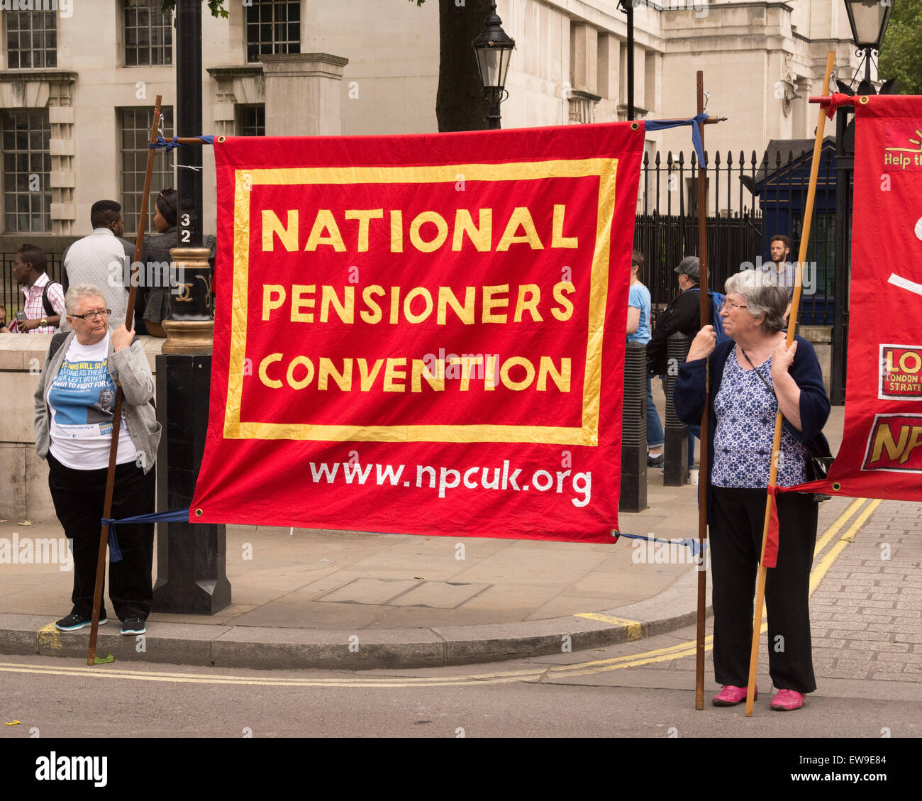 London, 20th June 2015. Protesters march from the Bank of England to Parliament square to protest cuts to the NHS, the welfare state, education and public services. The march, organised by the People’s Assembly Against Austerity, saw tens of thousands of people parade through central London Credit:  Patricia Phillips/Alamy Live News Stock Photo