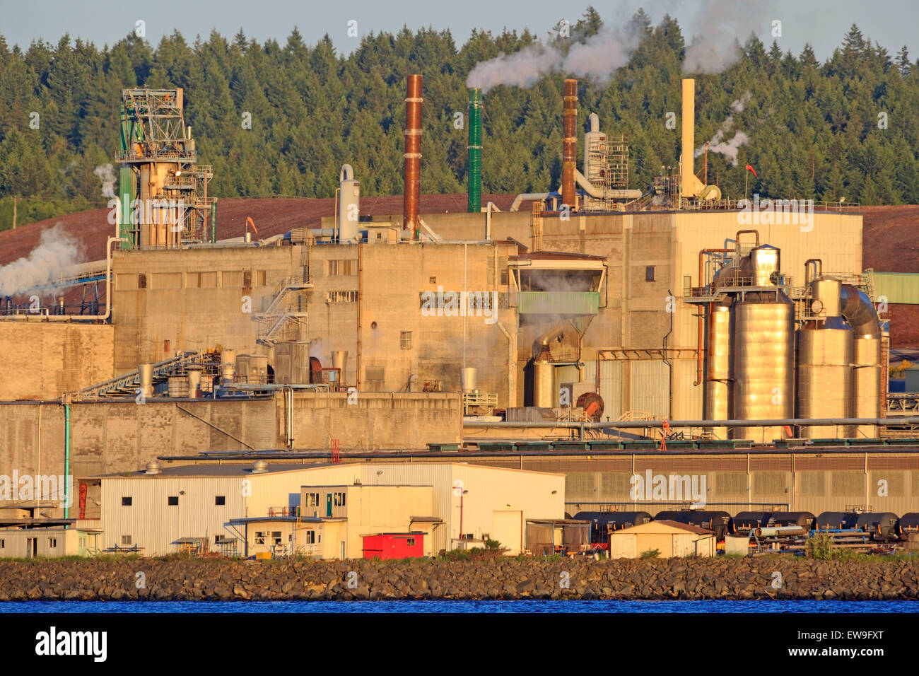 Harmac Pulp Mill, Nanaimo, Vancouver Island, British Columbia Stock