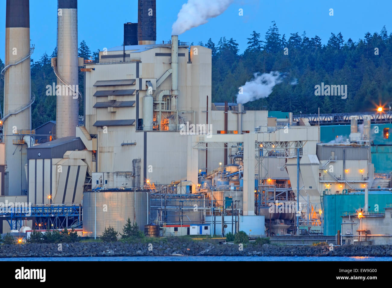 Harmac Pulp Mill, Nanaimo, Vancouver Island, British Columbia Stock