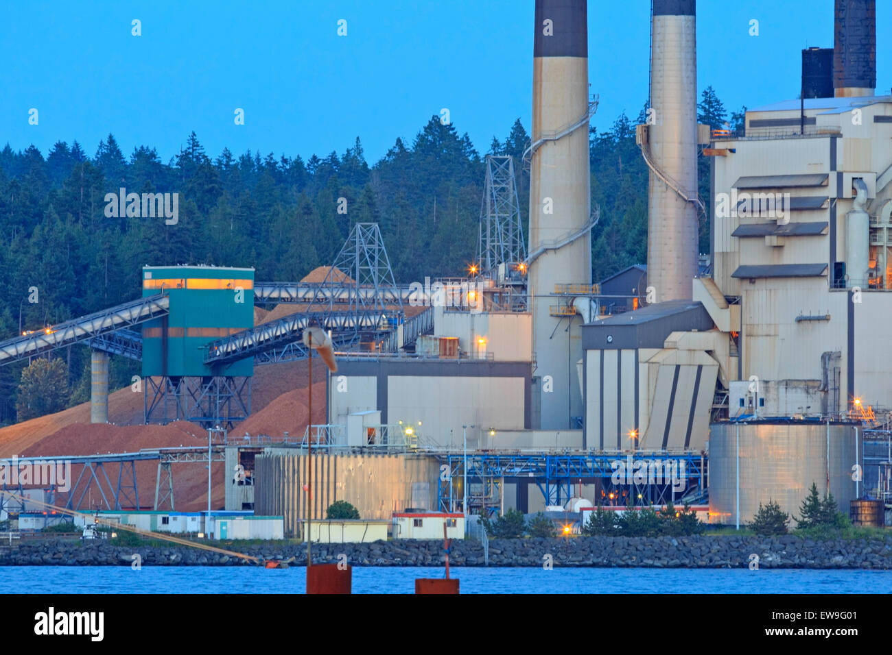 Harmac Pulp Mill, Nanaimo, Vancouver Island, British Columbia Stock