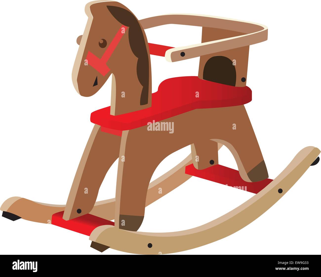 Red painted wooden horse Stock Vector Image & Art Alamy