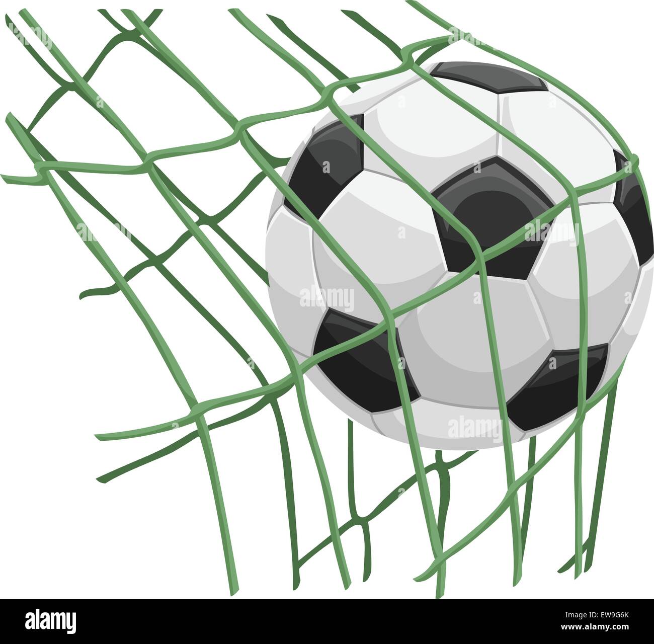 Vector illustration of soccer ball hitting on net Stock Vector Image & Art Alamy