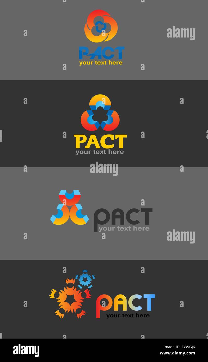 Pact logo, various designs, vector illustration Stock Vector