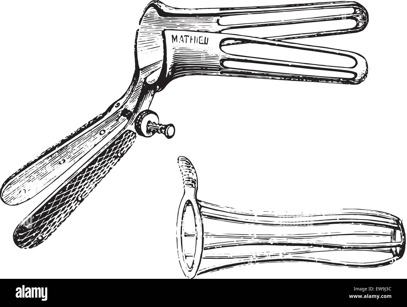Speculum bath, vintage engraved illustration. Usual Medicine Dictionary