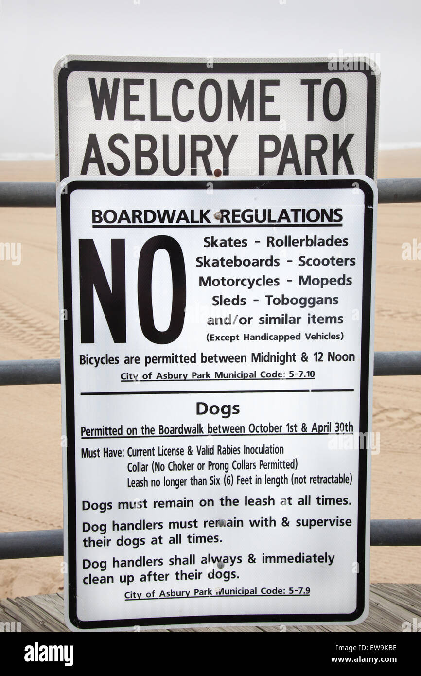 Welcome to Asbury Park Beach Stock Photo - Alamy