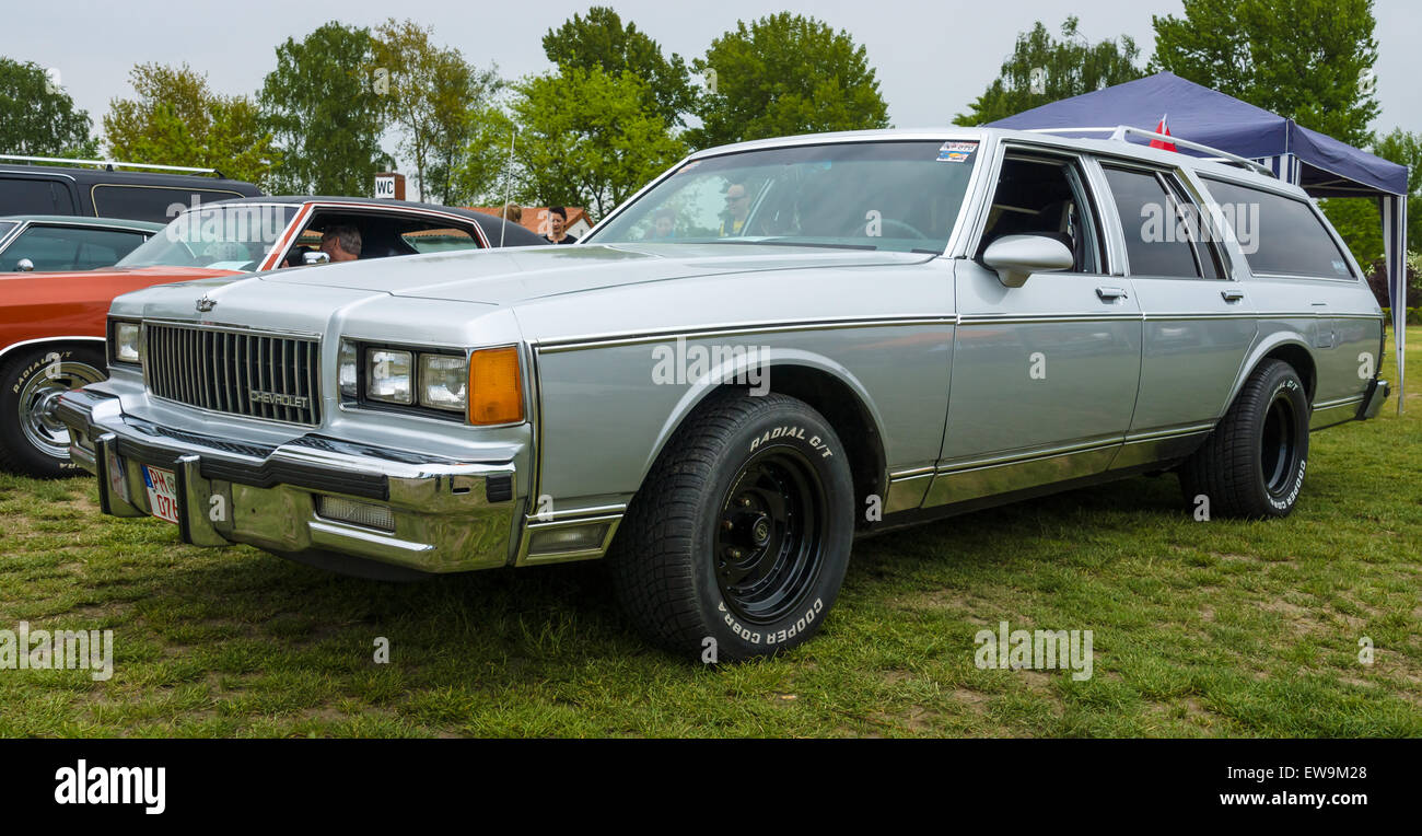 PAAREN IM GLIEN, GERMANY - MAY 23, 2015: Full-size car Chevrolet Caprice station wagon, 1979. The oldtimer show in MAFZ. Stock Photo