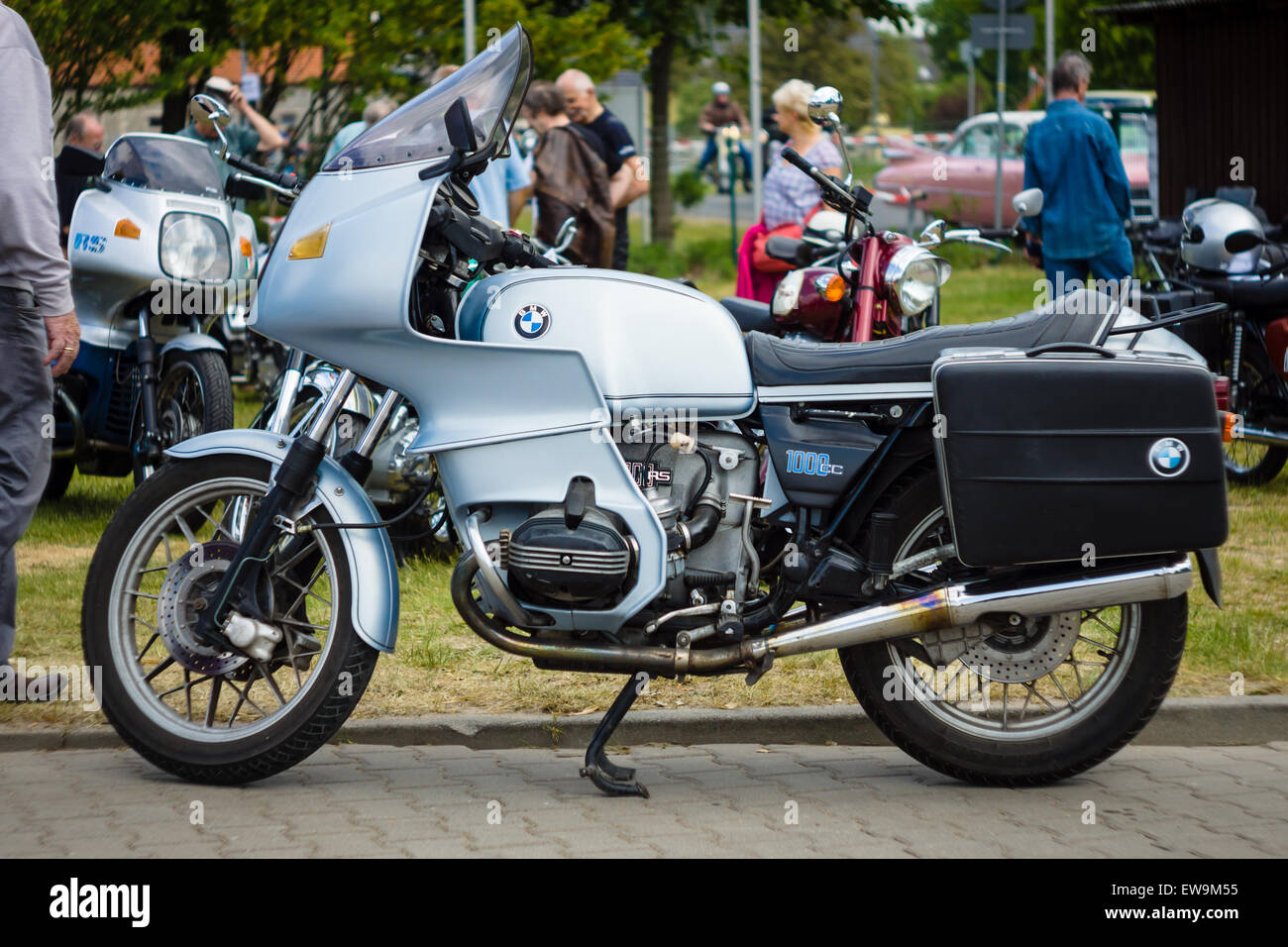 PAAREN IM GLIEN, GERMANY - MAY 23, 2015: Motorbike BMW R100RS. The oldtimer show in MAFZ. Stock Photo