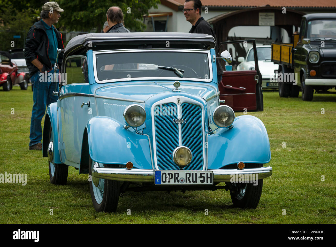 PAAREN IM GLIEN, GERMANY - MAY 23, 2015: Vintage car DKW F7. The oldtimer show in MAFZ. Stock Photo