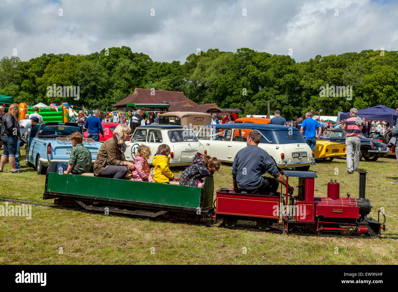 Miniature Railway, High Hurstwood Village Fete, High Hurstwood, Sussex, UK Stock Photo