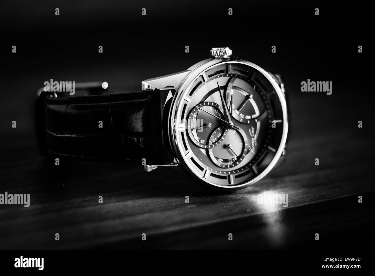 Modern chronometer Kenneth Cole. Black and white. Stock Photo