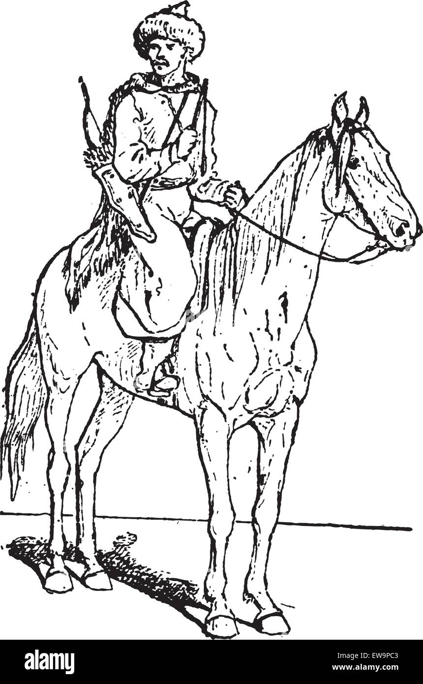 Раскраска башкир с лошадью