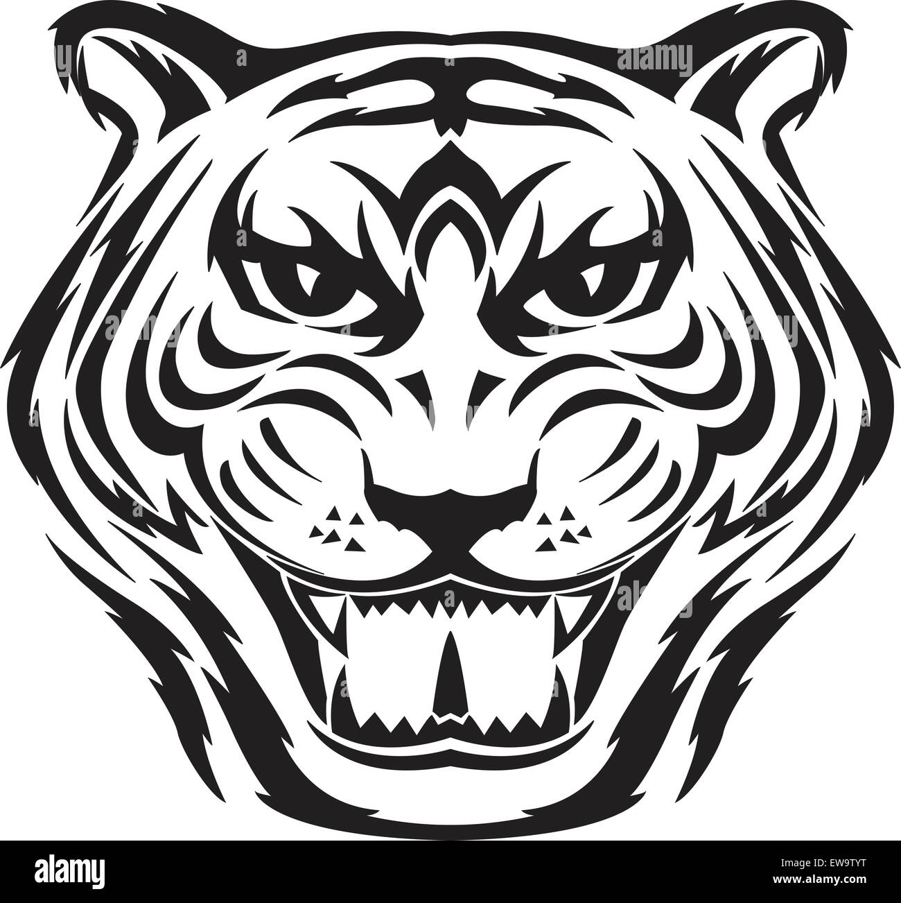 Tiger face tattoo design, vintage engraved illustration Stock Vector Image  & Art - Alamy