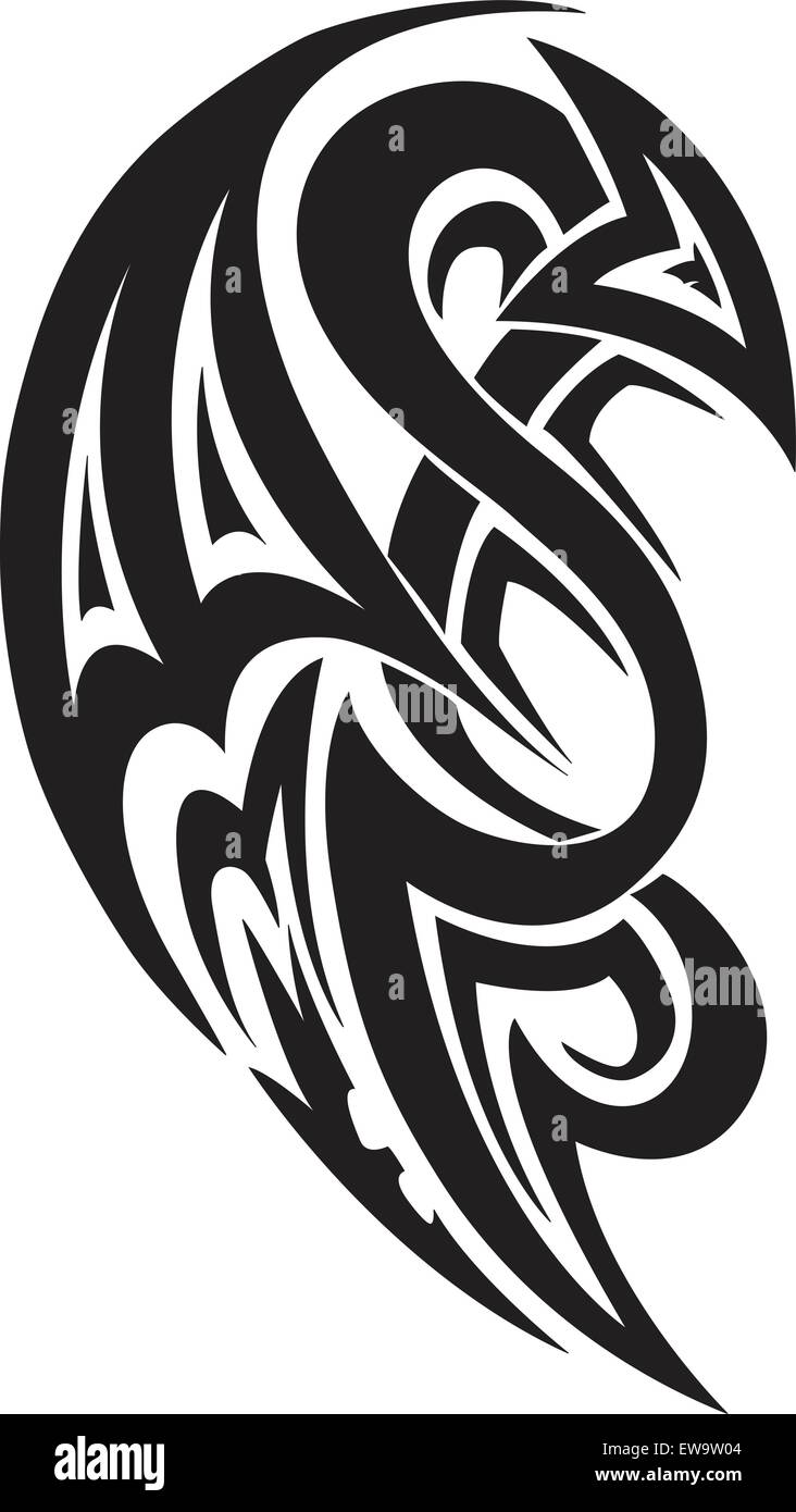 Abstract tribal tattoo design, vintage engraved illustration Stock Vector  Image & Art - Alamy
