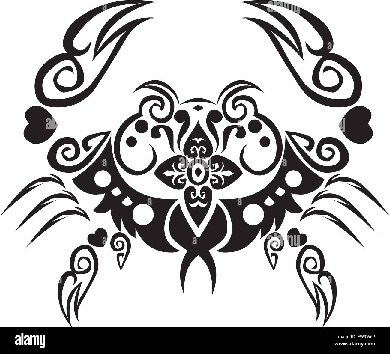 Tattoo design of crab, vintage engraved illustration Stock Vector Image ...