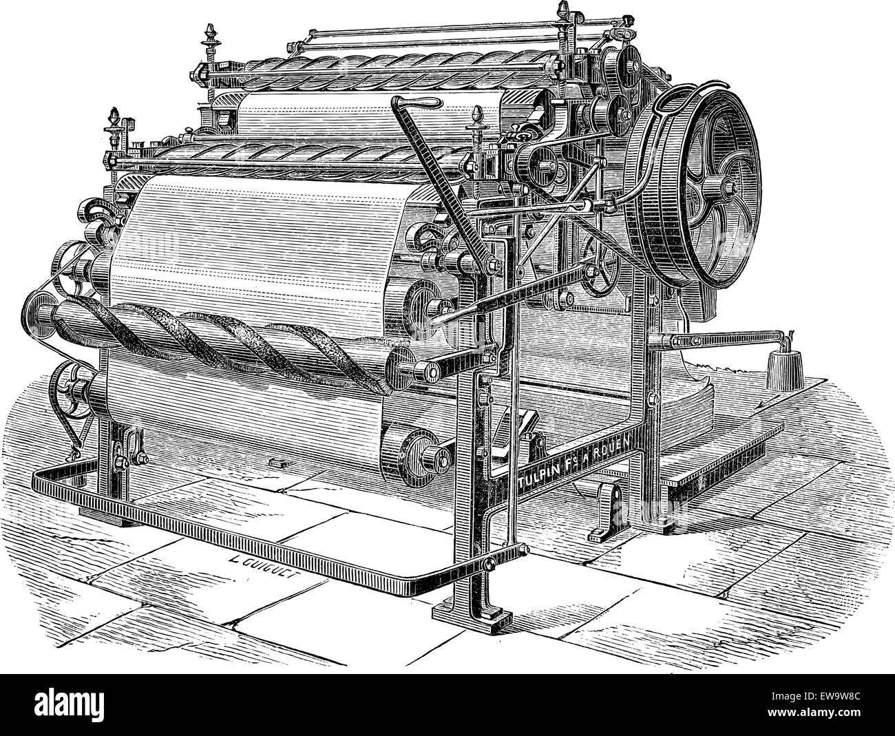 Papermaking, Rag Paper Machine, 19th Century - Stock Image - C030/4137 -  Science Photo Library