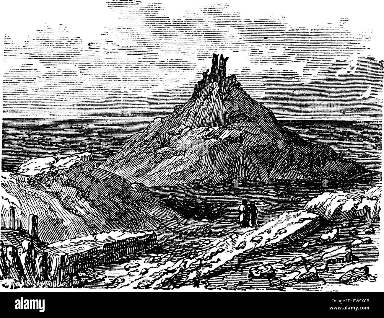 Borsippa or Birs Nimrud, in Babil, Iraq, during the 1890s, vintage engraving. Old engraved illustration of Borsippa. Stock Vector