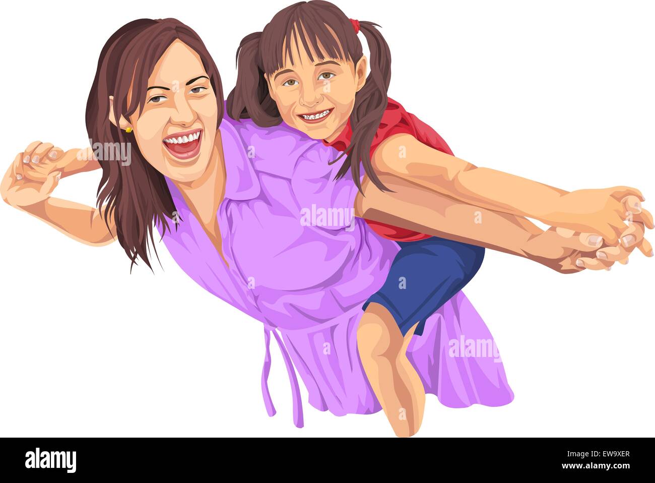 Double Meaning of Piggyback Ride Stock Vector - Illustration of cute,  lovely: 29957273