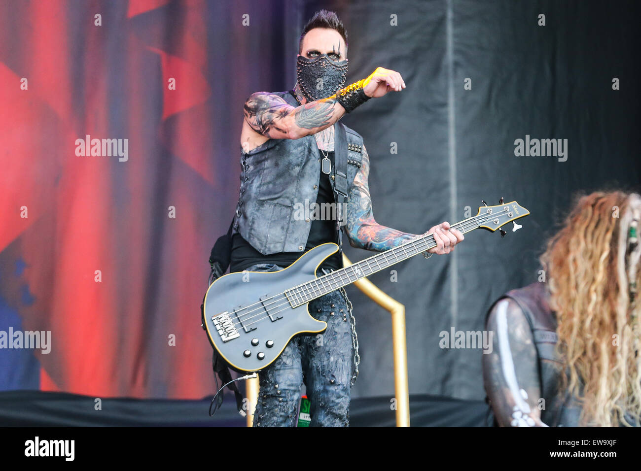 In This Moment performs at the 2015 Carolina Rebellion festival at the Charlotte Motor Speedway in Charlotte, NC. Stock Photo