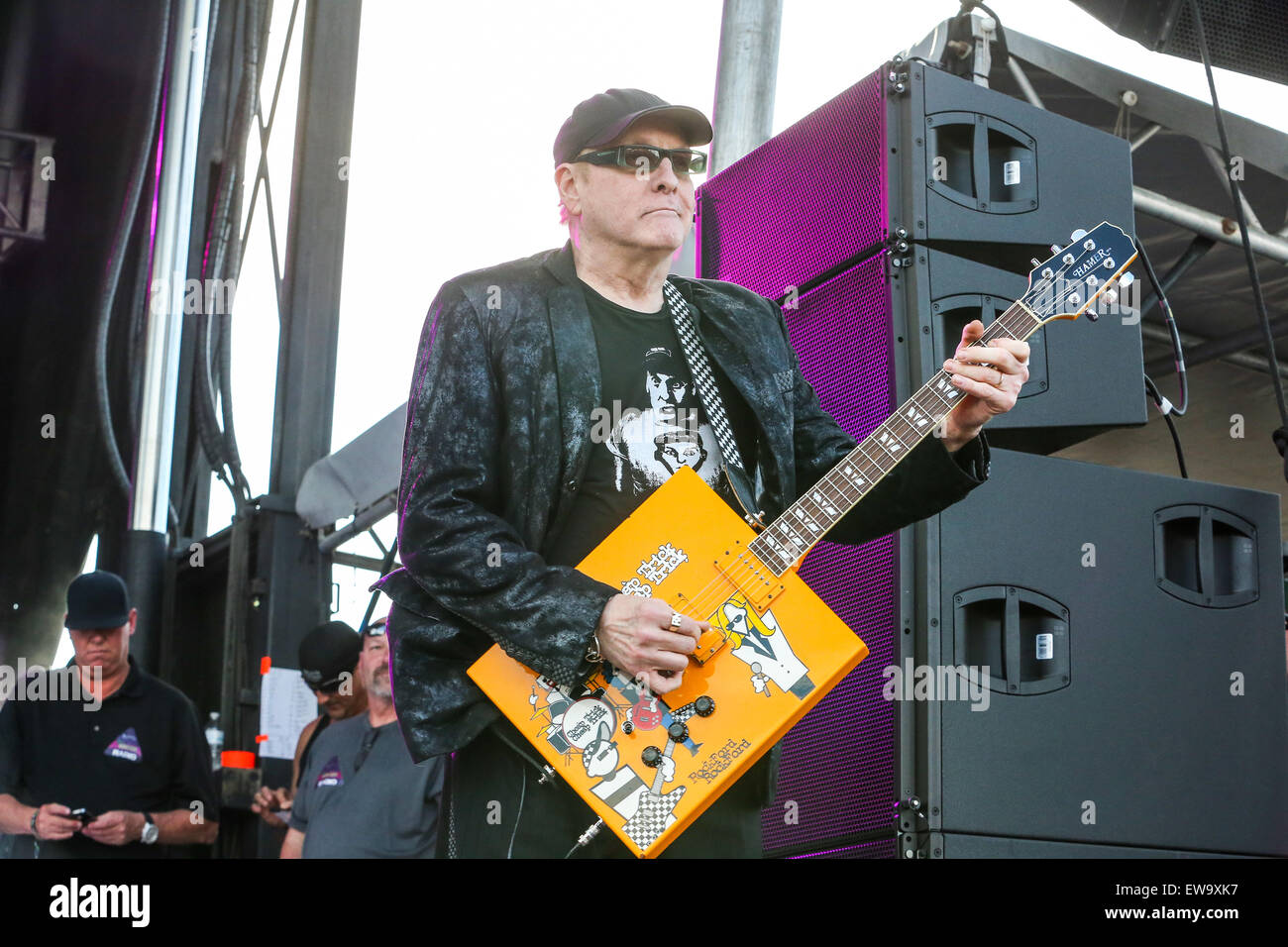 Cheap Trick performs as part of the 2015 Carolina Rebellion festival at the Charlotte Motor Speedway in Charlotte, NC. Stock Photo