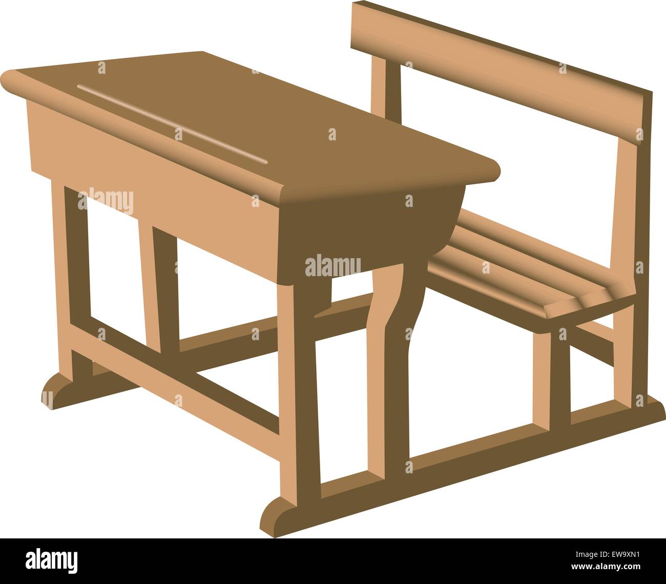 Wooden chair sale with desk attached