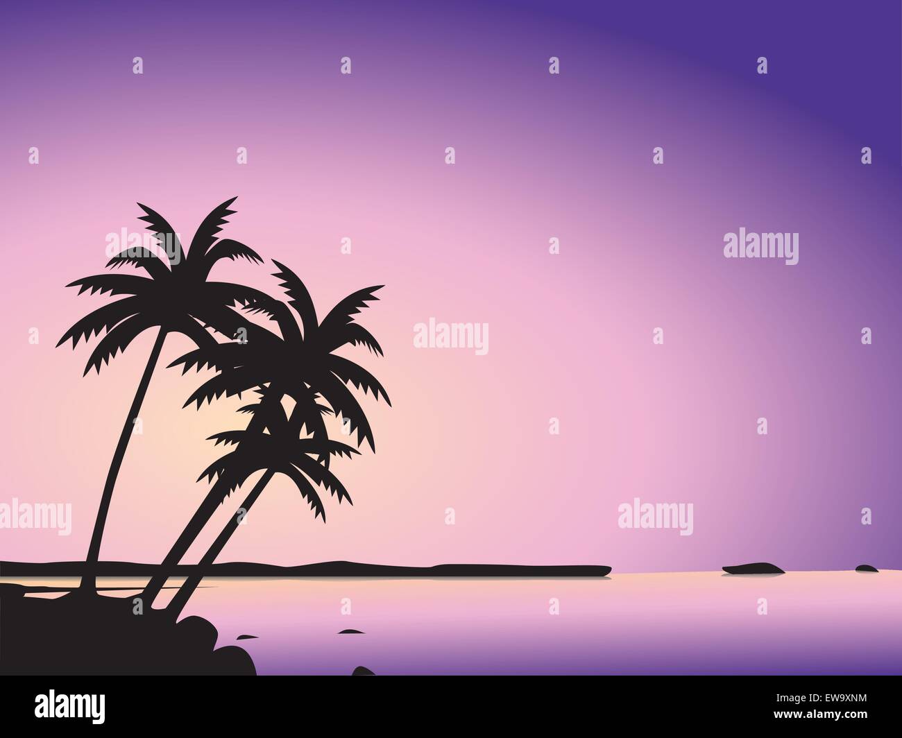 Tropical palm trees and sea Stock Vector Image & Art - Alamy