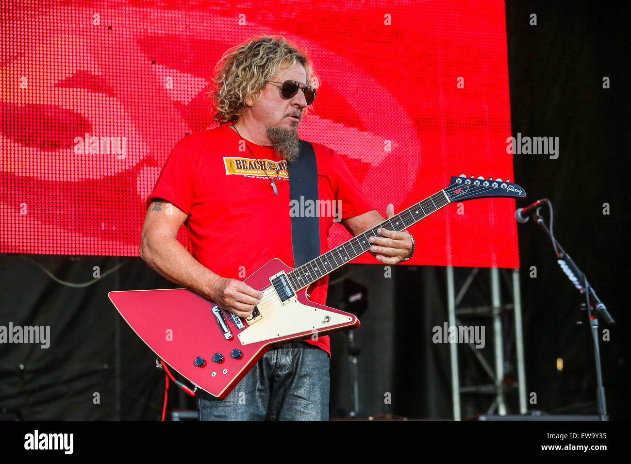 Sammy Hagar performs at the 2015 Carolina Rebellion festival at the Charlotte Motor Speedway in Charlotte, NC. Stock Photo