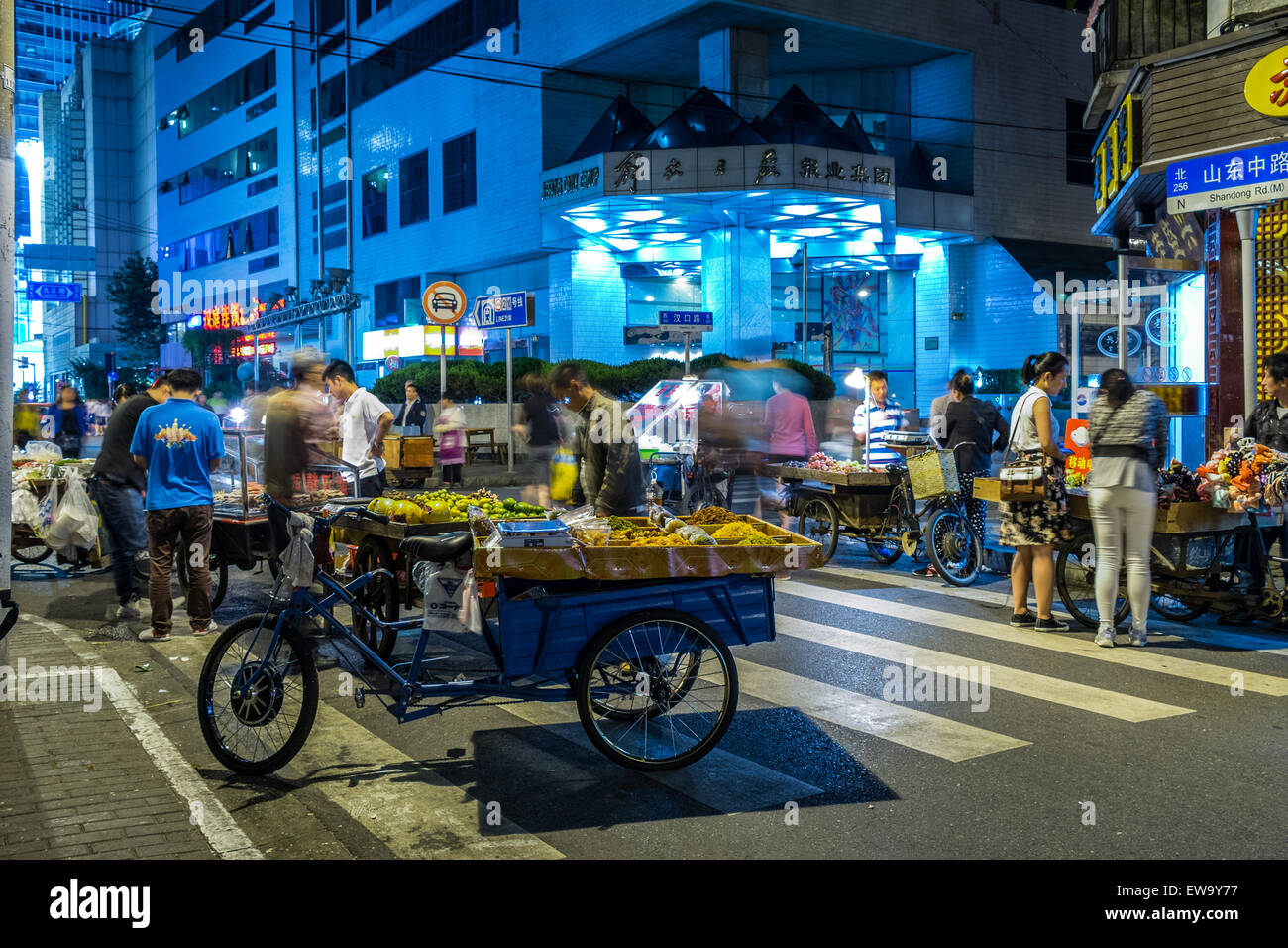 Bicycle stall at the night market Stock Photo