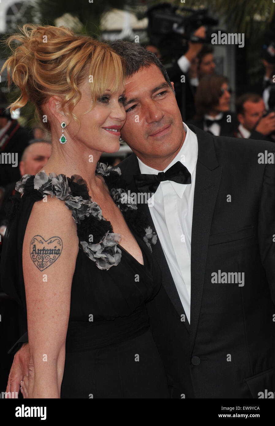 CANNES, FRANCE - MAY 11, 2011: Antonio Banderas & Melanie Griffith at