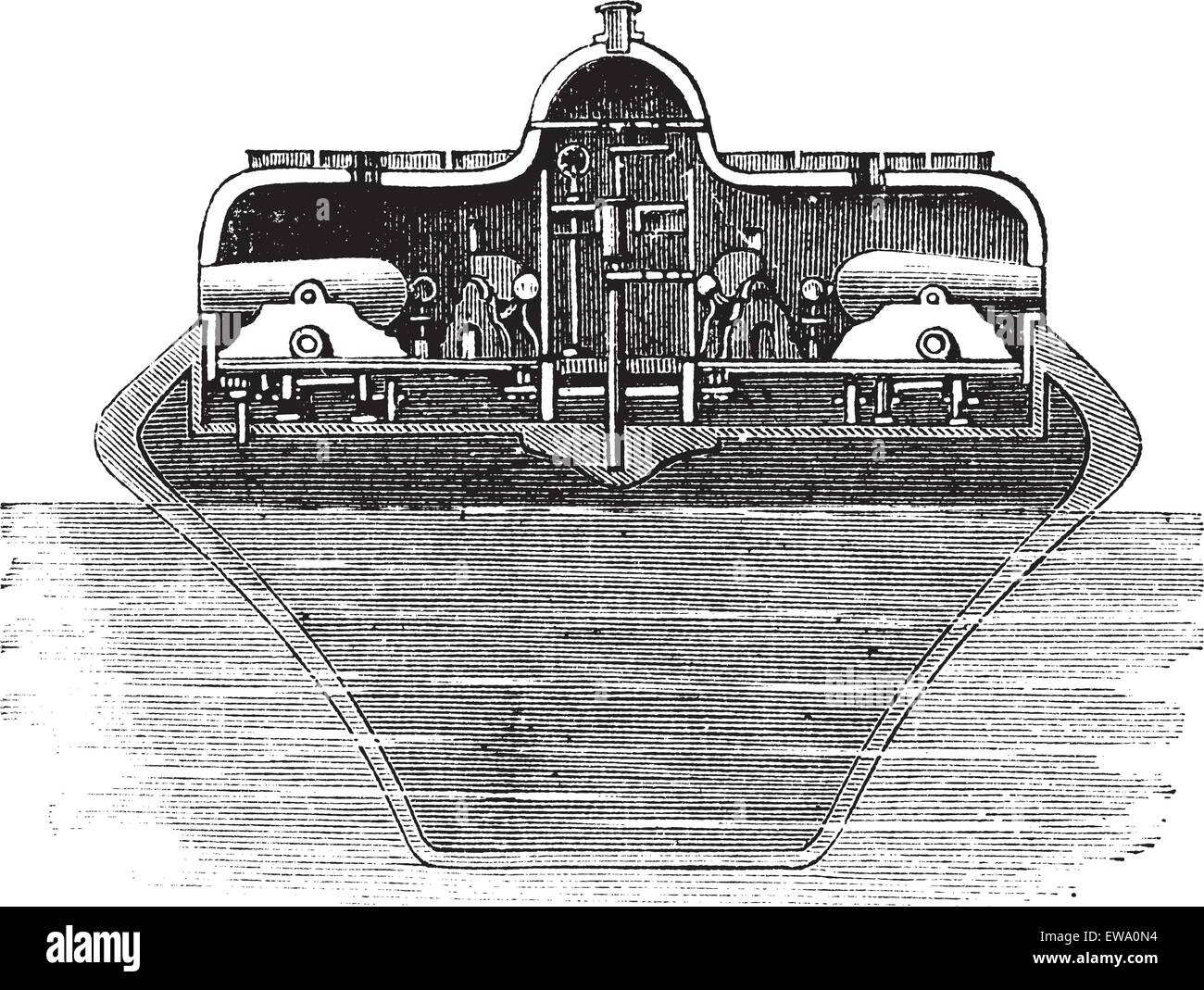 Uss monitor turret Stock Vector Images - Alamy