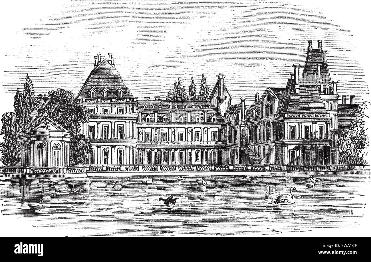 Chateau de fontainebleau, france Stock Vector Images - Alamy