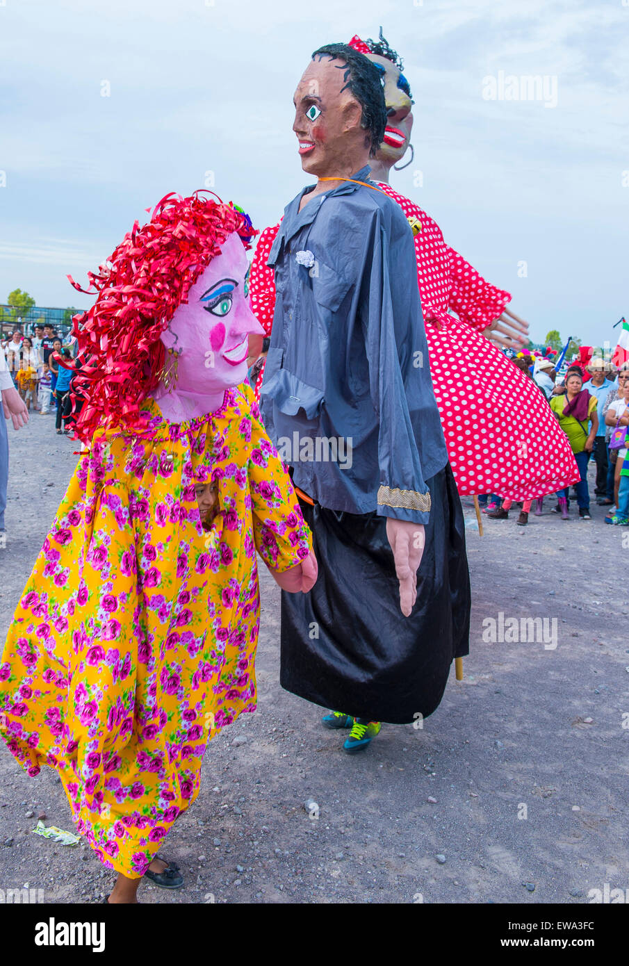 Mojigangas at the festival of Valle del Maiz San Miguel de Allende ,Mexico. Stock Photo