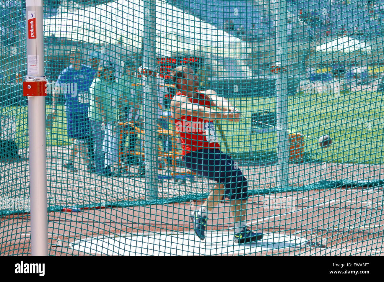 Heraklion, Greece. 20th June, 2015. Czech hammer thrower Lukáš Melich is pictured in action at the 2015 European Athletics Team Championships 1st League. The first day of the 2015 European Athletics Team Championships First League saw 21 events with 1 athlete from each of the 12 participating countries taking place in the Pankrition Stadium in Heraklion on Crete. © Michael Debets/Pacific Press/Alamy Live News Stock Photo