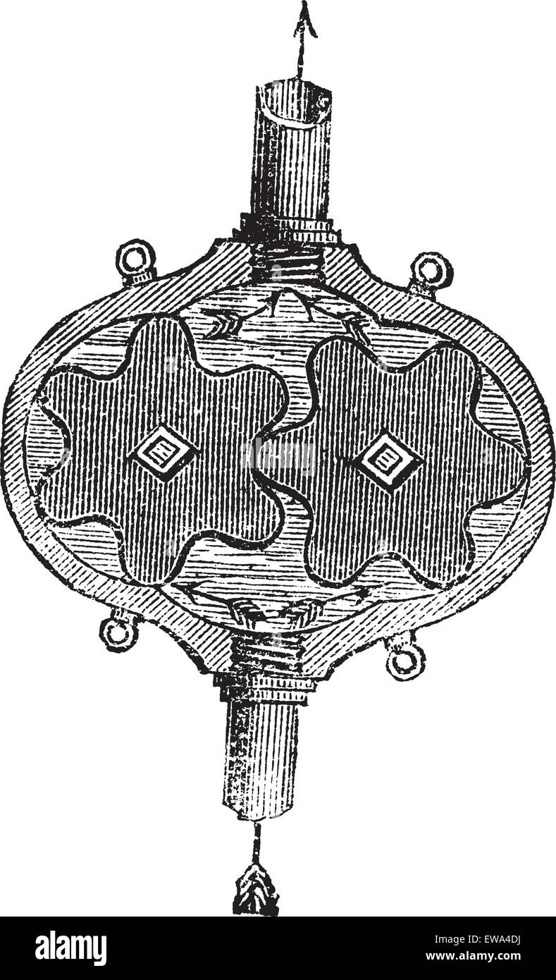 Gear Pump, vintage engraved illustration. Trousset encyclopedia (1886 - 1891). Stock Vector